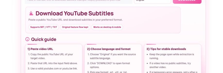 Downsub YouTube Tai Subtitle Cover Image